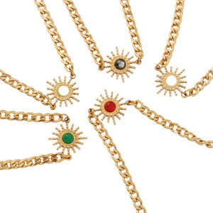 Bracciale Charm Italiano Girasole in Acciaio Inossidabile con Pietre Naturali Stile Retrò, Accessorio Moda Donna Best Seller ALN26041067 - Product Image 6