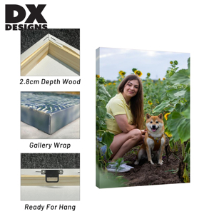 DX Designs Stampe su Tela Personalizzate, Trasforma la Tua Foto in Arte Murale, Tela Avvolta Personalizzata <span class=keywords><strong>per</strong></span> Foto di Matrimoni, Famiglia, Animali Domestici, Decorazione Casa - Product Image 3