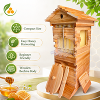 Mini Selbstfließender Honigbienenstock: Automatische Honigfluss-Bienenkasten-Box aus Holz für kleine Imker im Garten