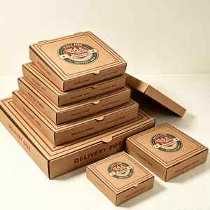 Cajas de Pizza Corrugadas Kraft con Logotipo Personalizado, Cajas de Papel Desechables para Llevar en Varios Tamaños para Empaque de Alimentos de Pizzería al por Mayor - Product Image 2