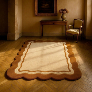 Alfombra de Lana Tejida a Mano con Patrón de Chevron Roto, Forma Diagonal Fragmentada, para Salón Moderno - Product Image 1