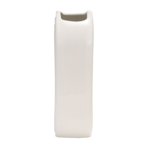 Vaso ovale in ceramica bianca con bordi scanalati, decorazione per la casa, ideale per soggiorno, camera da letto, ufficio, scrivania, ingresso, tavolo. - Product Image 4