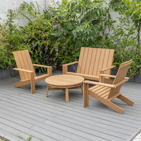 Ensemble de meubles de jardin en plastique HDPE de style américain, comprenant un canapé, des tables basses et des chaises, confortable à utiliser, emballage postal, pour patio, terrasse, jardin