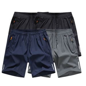 Shorts d'été pour hommes, couleur unie, décontractés, taille élastique, style business décontracté, amples, pour le sport et la plage, en soie glacée de haute qualité - Product Image 2