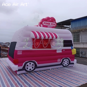 Xách tay Inflatable gian hàng kem xe tải van <span class=keywords><strong>pop</strong></span>-<span class=keywords><strong>up</strong></span> gian hàng thực phẩm ăn uống xe kiosk với đèn LED cho quảng cáo khuyến mãi DJ - Product Image 4