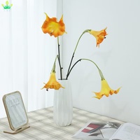Fleur artificielle en PU, simulation de mandala, 2 têtes, branche longue, verdure, décoration pour la maison, l'hôtel, les mariages, les vases de table