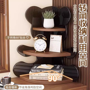 Acrylic Corner Shelf 3 Tier Cosmetic Storage Rack For Desk <b>Makeup</b> Organizer High End Design - Product Image 3