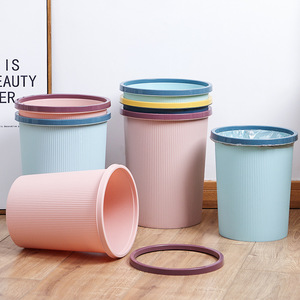 Stylish Round <b>Plastic</b> Waste <b>Bins</b> 12L Lidless Space Saving Indoor Kitchen Living Room <b>Bathroom</b> Trash Can - Product Image 2
