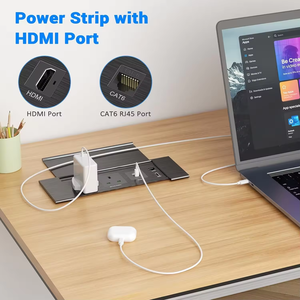 Anh Ổ cắm điện ẩn lật Bìa Cáp cubby 18W PD USB-C sạc cổng dữ liệu QC3.0 chức năng gắn bàn ổ cắm cho văn phòng nhà - Product Image 2