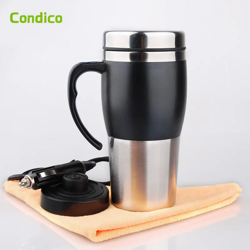 Condico-vaso de calefacción eléctrica para coche, vaso personalizado de acero inoxidable, 12v, tazas de agua y café