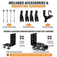 Accessoires 4x4, auvents pour voiture, tente 270° à ouverture rapide, tente hexagonale en forme d'éventail pour le camping et la randonnée en plein air