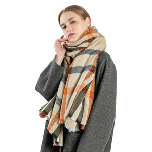 Bufanda de imitación de cachemira con logo personalizado, diseño a cuadros acrílicos, chal de invierno extralargo, venta al por mayor directa de fábrica - Product Image 2