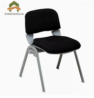 Chaise de formation empilable en acier rembourrée en tissu avec revêtement en poudre pour bureau, école, conférence, séminaire, événement