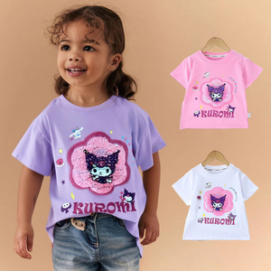 2025 é<span class=keywords><strong>t</strong></span>é réversible retournement paillettes enfants <span class=keywords><strong>T</strong></span>-<span class=keywords><strong>Shirt</strong></span> col rond Style décontracté avec motif de dessin animé vêtement teint pour garçons et filles - Product Image 1