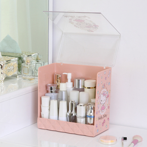 Caixa para armazenamento de cosméticos, caixa de plástico para organizar maquiagem com cobertura destacável - Product Image 2