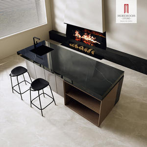 Offre Spéciale 1600x3200x6mm Comptoir en pierre frittée NERO MARGIUA poli noir pour îlot <span class=keywords><strong>de</strong></span> cuisine et mur - Product Image 3