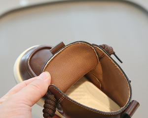 Botas Cortas de Moda para Niños, Estilo Británico, Zapatos para Niñas, Botines de PU para Niños, Primavera y Otoño, Zapatos Impermeables - Product Image 6