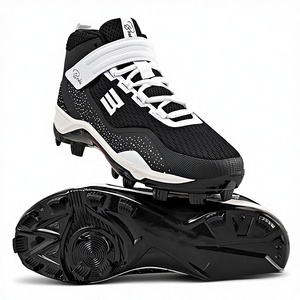 Scarpe da Baseball <span class=keywords><strong>per</strong></span> Ragazzi e Adolescenti, Tomaia <span class=keywords><strong>in</strong></span> Microfibra, Chiusura Doppia con Velcro e Lacci, Resistenti all'Usura, Antiscivolo, Tacchetti Professionali <span class=keywords><strong>per</strong></span> Softball - Product Image 4