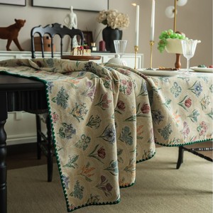 Jacquard Tablecloth French Vintage Green Plant Dining Tablecloth Jacquard Rectangular <strong>Table</strong> Cover - Product Image 4