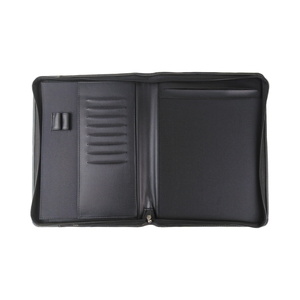 Tùy chỉnh PU da <span class=keywords><strong>A5</strong></span> Kích thước máy tính xách tay danh mục đầu tư với dây kéo chất kết dính 4 vòng thư mục tập tin cho các tài liệu bìa cứng phong cách biểu tượng tùy chỉnh - Product Image 2