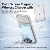 DB31 15W Chargeur Magnétique Sans Fil 22.5W PD Power Bank Ultra-Mince avec Câble Lanière, Écran Intelligent et Support Béquille pour Montre OEM ODM