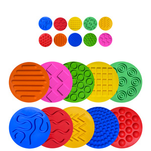Alfombrillas sensoriales 20PCS Silicona texturizada Niños Equipo de entrenamiento sensorial Juego a juego Discos sensoriales - Product Image 2