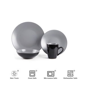 Semtember Promotion Round Kitchen Plates Set With Coffee Mug Elegant High End Microwave Oven Safe <b>Dinnerware</b> Sets for Home Use - Product Image 4