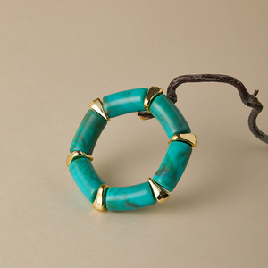 Bracelet extensible en perles acryliques géométriques pour femme - Motif marbré tourbillonnant, <span class=keywords><strong>accent</strong></span> doré, bracelet élastique pour style bohème et usage quotidien - Product Image 6