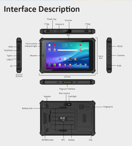 Tablet per <span class=keywords><strong>Moto</strong></span> 8-10 Pollici, 1000 nit, IP67, 8500-10000mAh, GPS, Android, Tablet Robusto per Motocicletta - Product Image 2