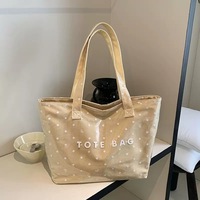 Sac fourre-tout personnalisé en toile à pois, durable, grande capacité, imperméable, sac à bandoulière pour femme, sac à main de loisirs quotidien