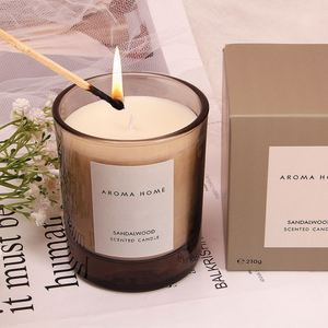 AROMA HOME Bougie parfumée en verre, aromathérapie, parfum boisé, cylindre pour la décoration de la maison, minimaliste - Product Image 3