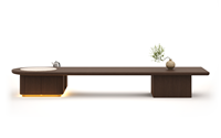 Table basse japonaise en chêne massif, style moderne, plateau relevable, ensemble minimaliste emboîtable, fabrication artisanale OEM ODM pour salon, hôtel, appartement