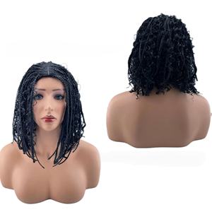 Nouvelle perruque afro en dreadlocks synthétiques de style africain transfrontalier, cheveux synthétiques, fibre à haute température, petite taille, bleu - Product Image 4