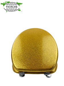 Siège de toilette en bois à fermeture lente, doré scintillant, de qualité supérieure et très tendance - Product Image 5