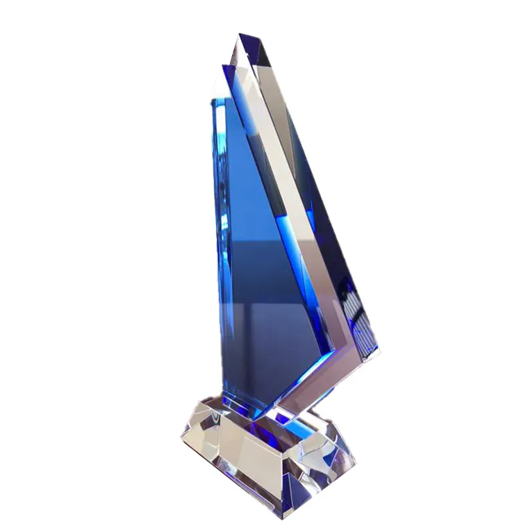 Trophy Design 2023 Cheap Diamond Crystal Trophy With Engraved Logo/clear Crystal Shape Crystal Award For Business Gift