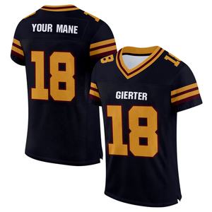 最新の製作所高品質カスタム昇華アメリカンフットボールジャージープラスサイズの男性レトロアメリカンフットボールウェア - Product Image 6