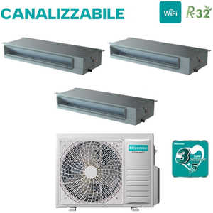 Hisense Trial Split Inverter Ducted Air Conditioner 12 + 12 + 12 con 3AMW72U4RJC Wifi opcional 12000 + 12000 + 12000 con control remoto - Product Image 3
