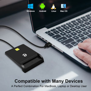 Lecteur-graveur de cartes à puce ZOWEETEK ISO 7816 USB, lecteur de cartes intelligentes compatible EMV <span class=keywords><strong>ATM</strong></span> CAC ID IC <span class=keywords><strong>SIM</strong></span> SIS, lecteur de cartes bancaires/de débit/de crédit - Product Image 4