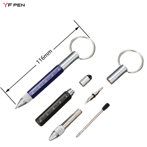 2024 nuevo llavero Mini bolígrafo de Metal con escala de regla y herramienta y llavero - Product Image 3