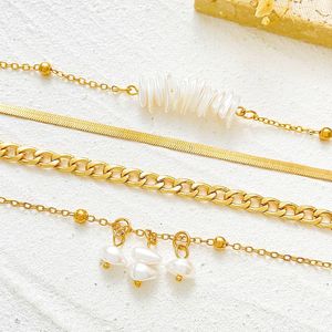 Collier superposé bohème fait main tendance plaqué or 18 carats <span class=keywords><strong>avec</strong></span> perle d'eau douce pour femme, idéal pour le quotidien et les vacances à la plage - Product Image 4