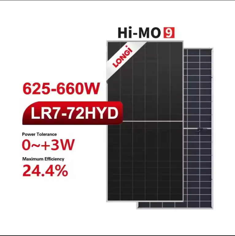 LONGI Hi-Mo 9 LR7-72HYD-625-660M Solar Panels - High Efficiency