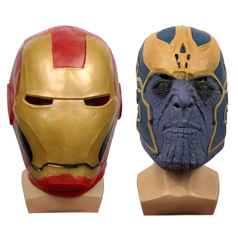 Mascarilla de superhéroe de Iron Man, máscara con capucha de thanos, cubierta para la cabeza, Cosplay de Halloween