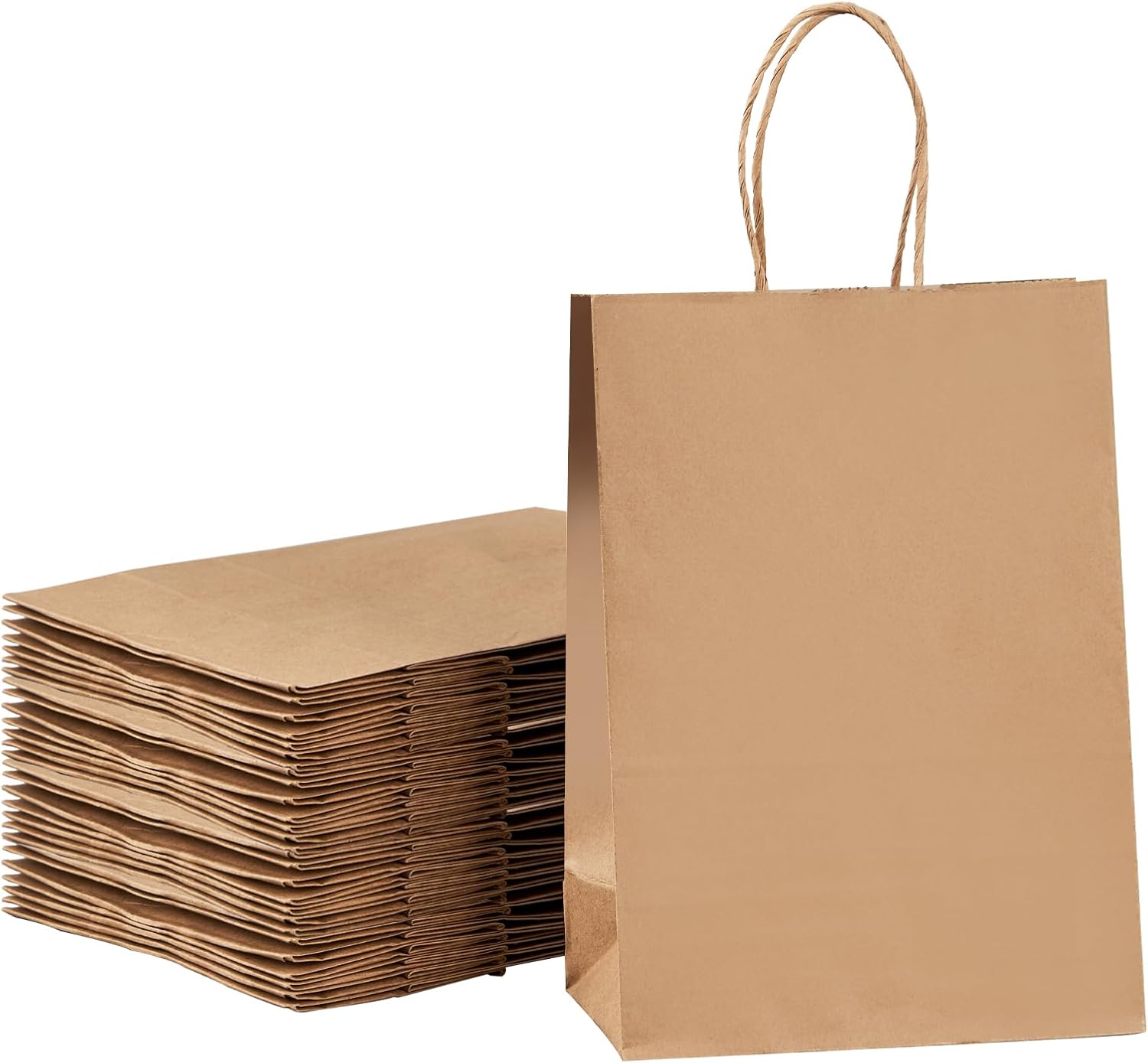 Low MOQ Eco-Friendly Kraft Paper Bag Handle Customized Printing for Supermarket Factory Promotion-Small Business Shopping Bag