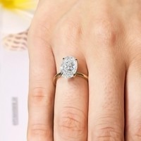Bague de fiançailles et de mariage pour femme Starsgem en or 10k 14k avec diamant solitaire ovale 1ct couleur DE clarté VS1 VVS2 certifié IGI