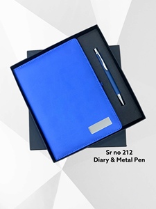 Ensemble cadeau de carnet en cuir PU premium A5 avec stylo métallique, 100 feuilles, couverture rigide, journal imprimé UV pour le bureau, les affaires et la vie quotidienne - Product Image 1