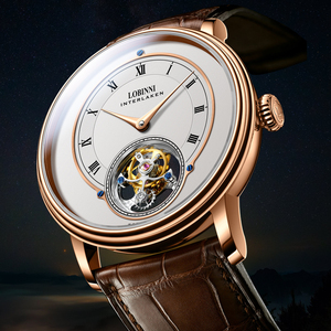 <span class=keywords><strong>Montre</strong></span> mécanique à tourbillon manuelle pour <span class=keywords><strong>homme</strong></span>, boîtier en acier inoxydable, cadran en cristal saphir, bracelet en cuir - Product Image 4