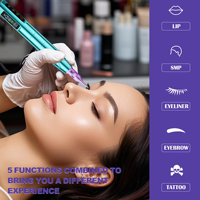 Set de Máquina de Tatuaje Inalámbrica Todo en Uno con Doble Batería, Herramienta Multimodo para Cejas, Labios, Depilación y Maquillaje