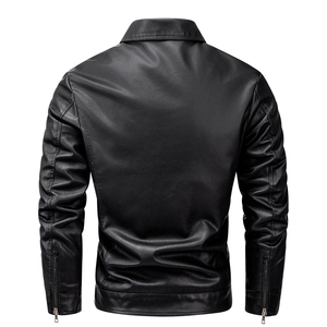 หนังสำหรับผู้ชายแบบเกาหลีเทรนด์ใหม่สำหรับฤดูหนาวและลำลองปกเสื้อแบบโจ๊กเกอร์และบุกำมะหยี่โลโก้ออกแบบได้ตามต้องการ - Product Image 2