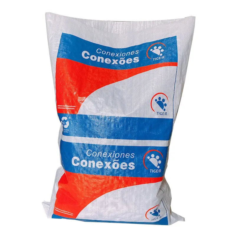 Sachets de farine de blé en coton pp, 50kg, emballage de riz, en plastique imprimé avec poignée, pièces