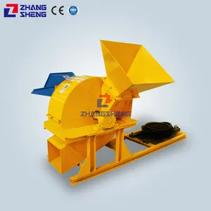 Zhangsheng garden wood waste crusher used small wood chipperdiesel engine mobile wood chipper